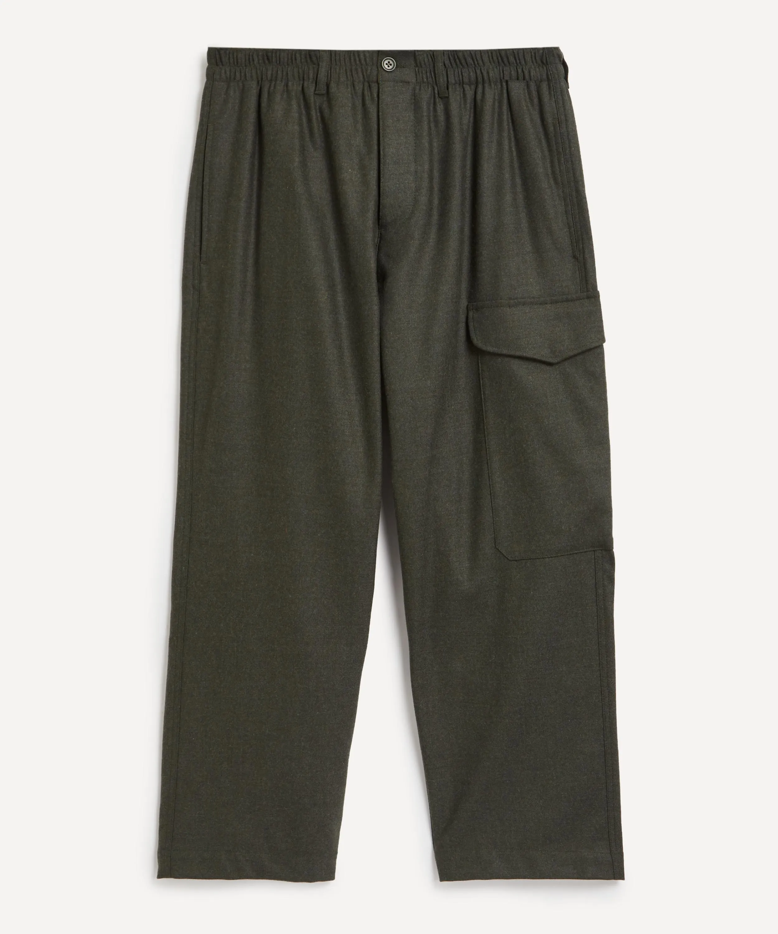 Military Wool-Blend Flannel Trousers