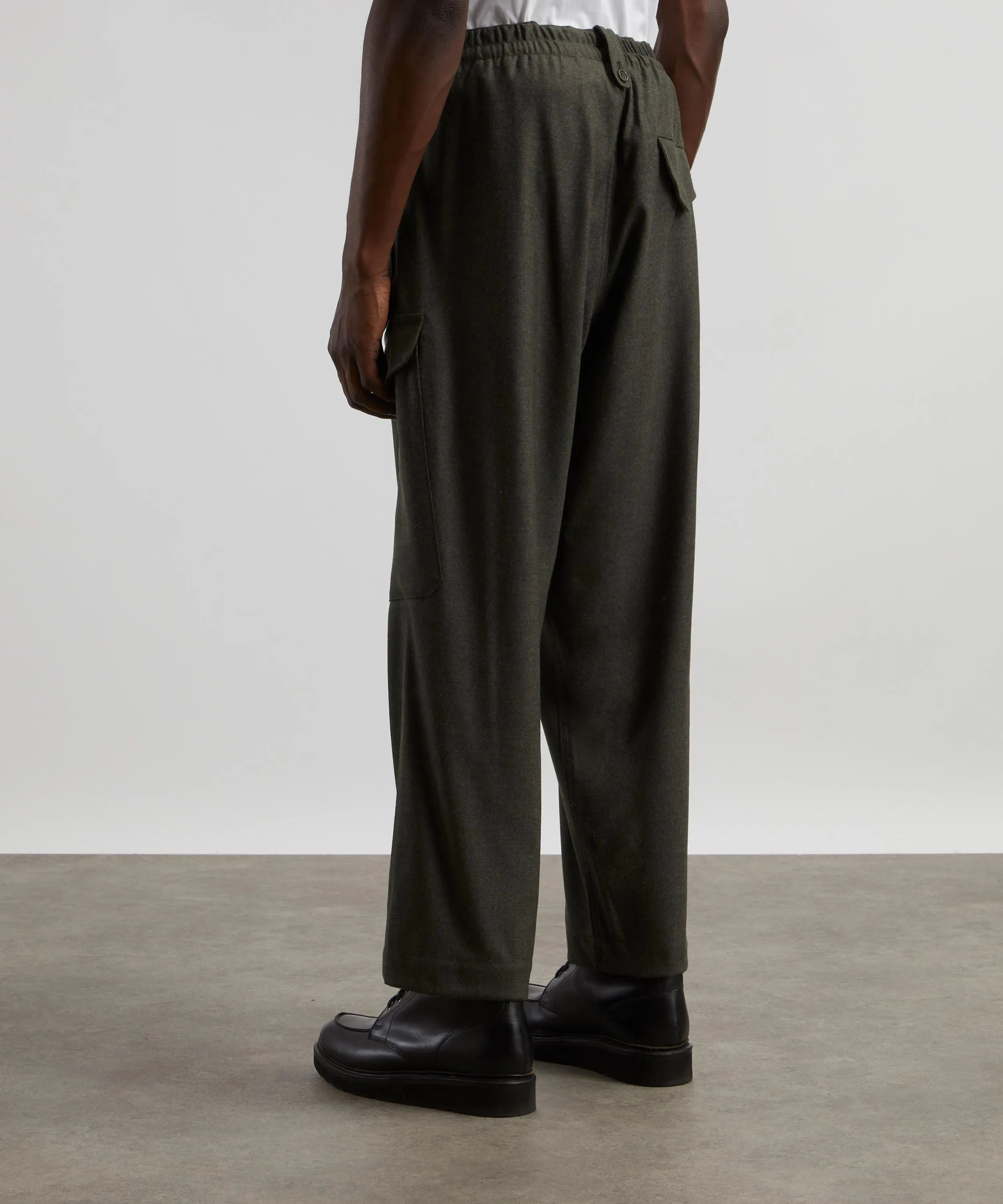 Military Wool-Blend Flannel Trousers