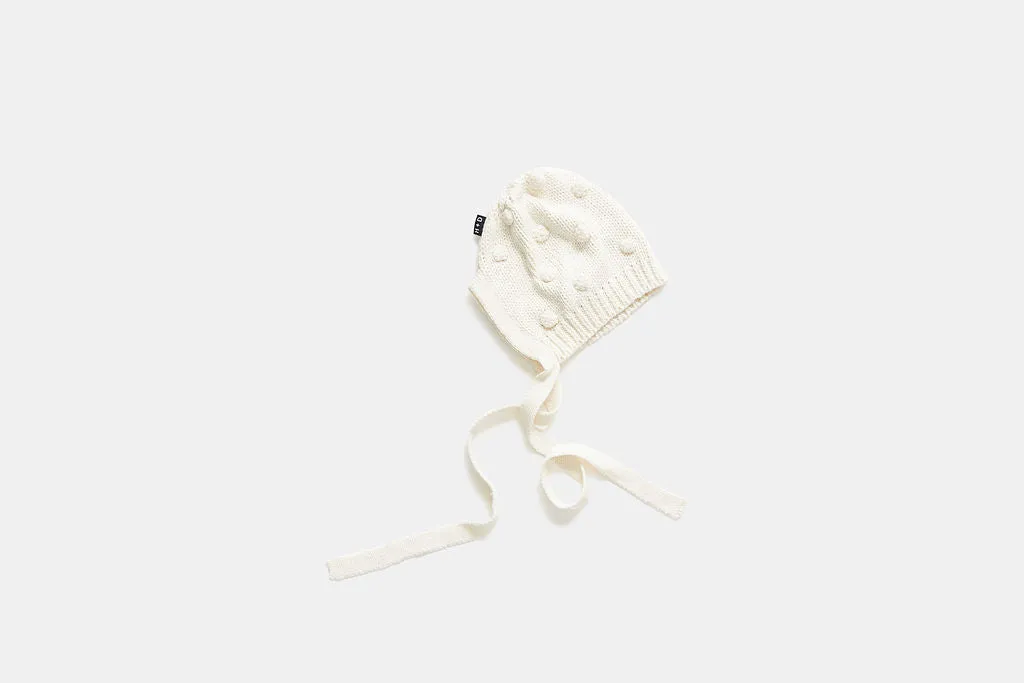 Milk Popcorn Knit Bonnet