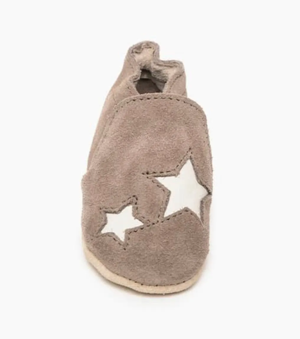 Minnetonka Gray Star Infant Moccasins