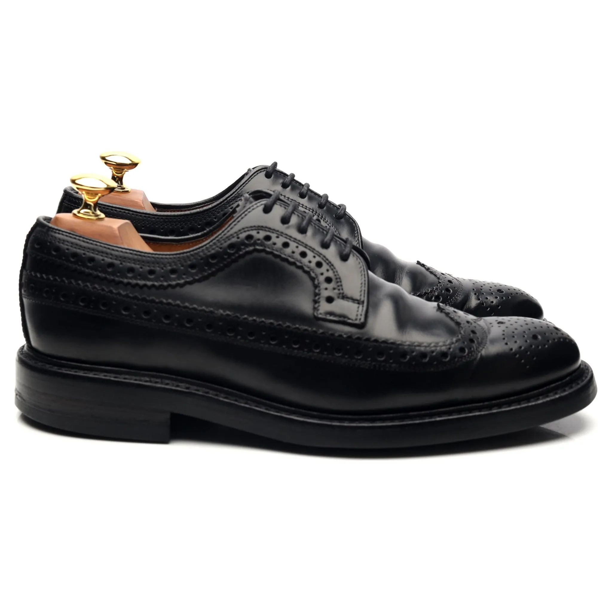 'ML096BLK' Black Leather Derby Brogues UK 6 F