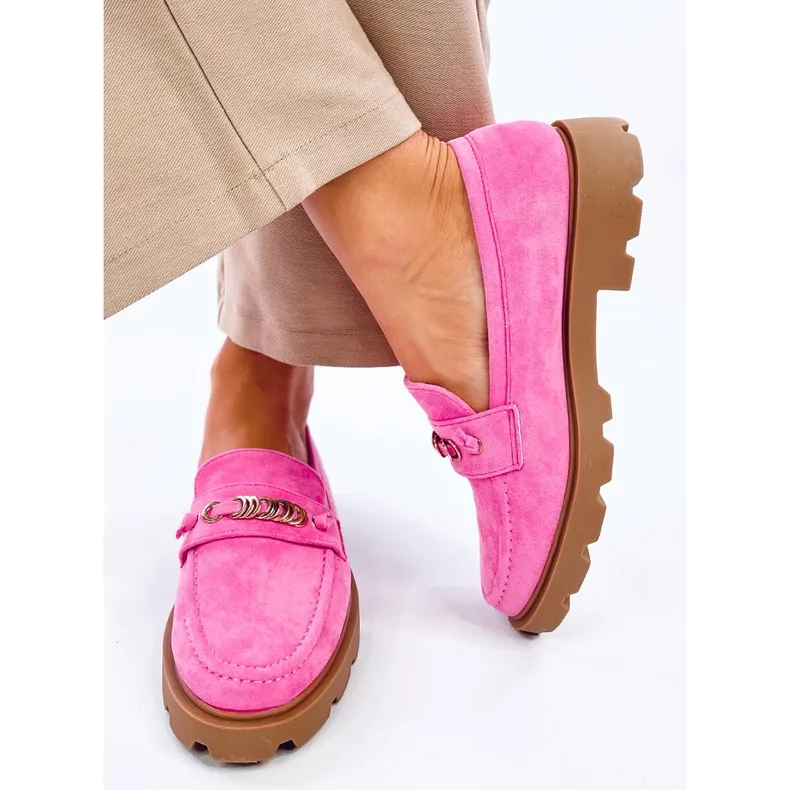 Pink women's moccasins in Fuchsia by Molla