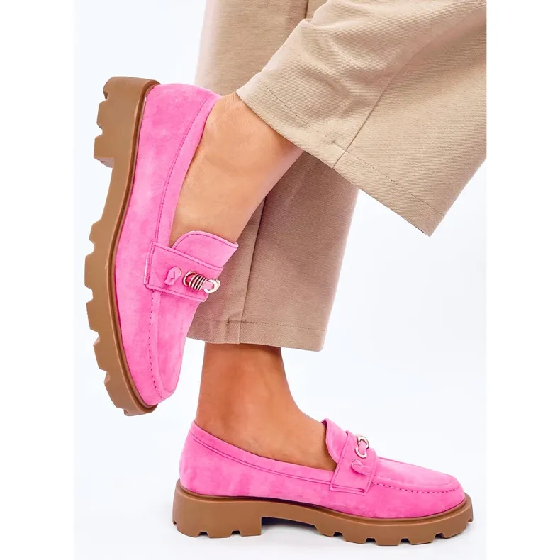 Pink women's moccasins in Fuchsia by Molla