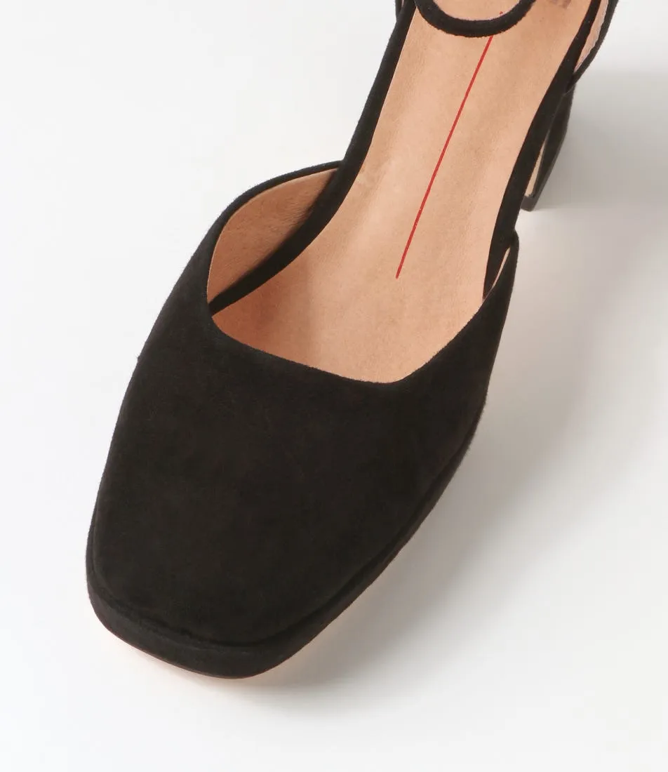 MOLLINI Nest Black Suede Mary Jane Heels