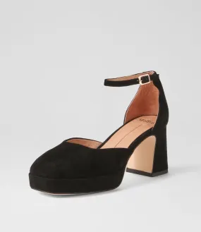 MOLLINI Nest Black Suede Mary Jane Heels