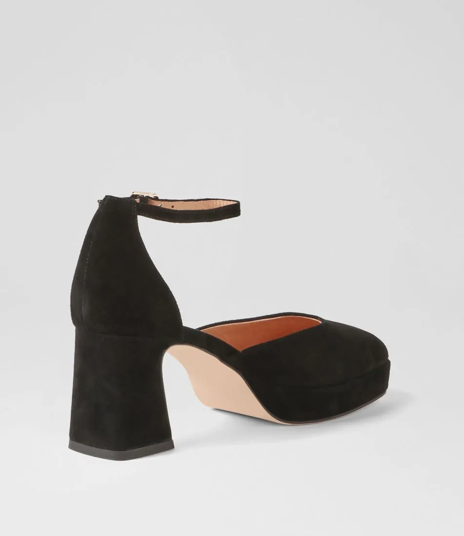 MOLLINI Nest Black Suede Mary Jane Heels