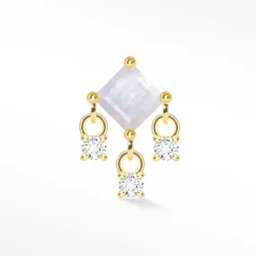 Yellow Moonstone Flat Back Earring