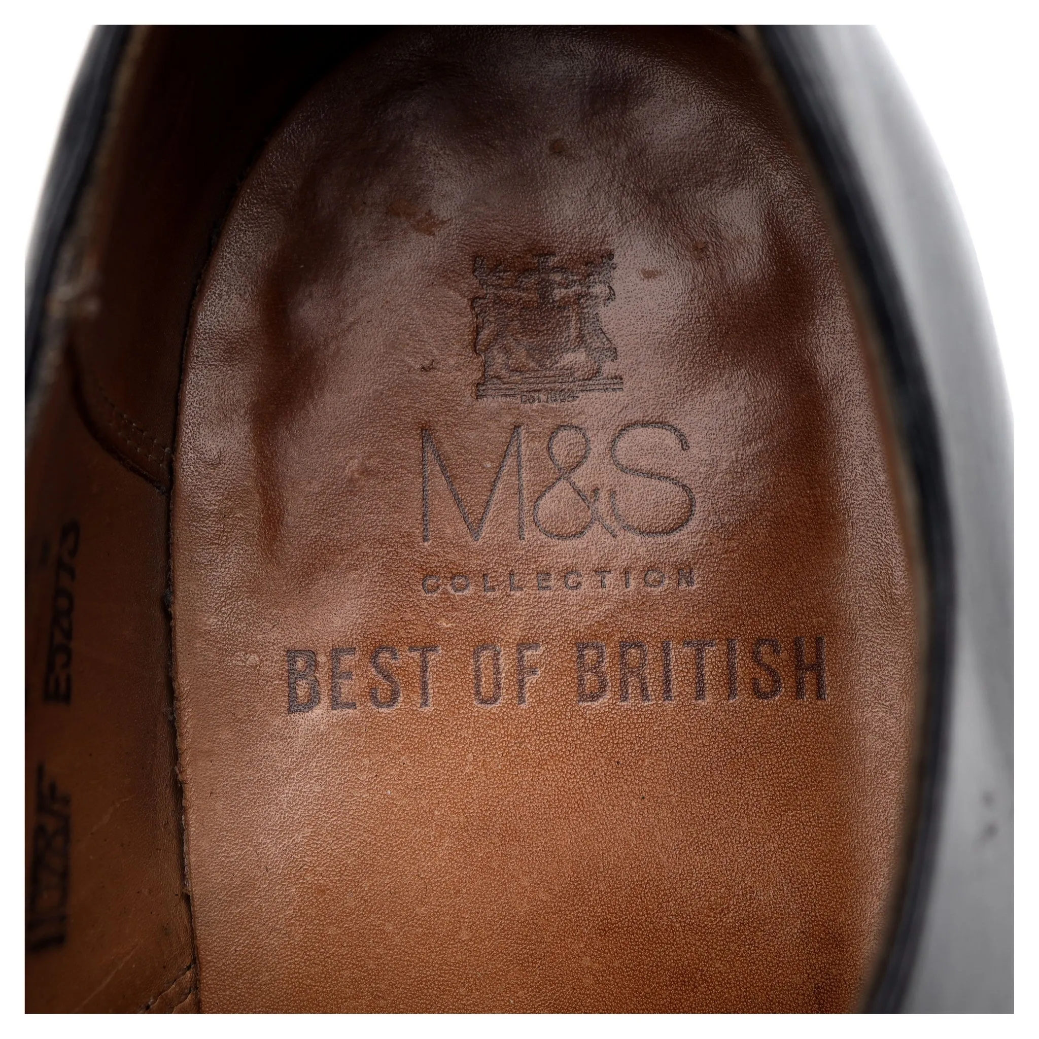 M&S Black Leather Derby UK 8 F