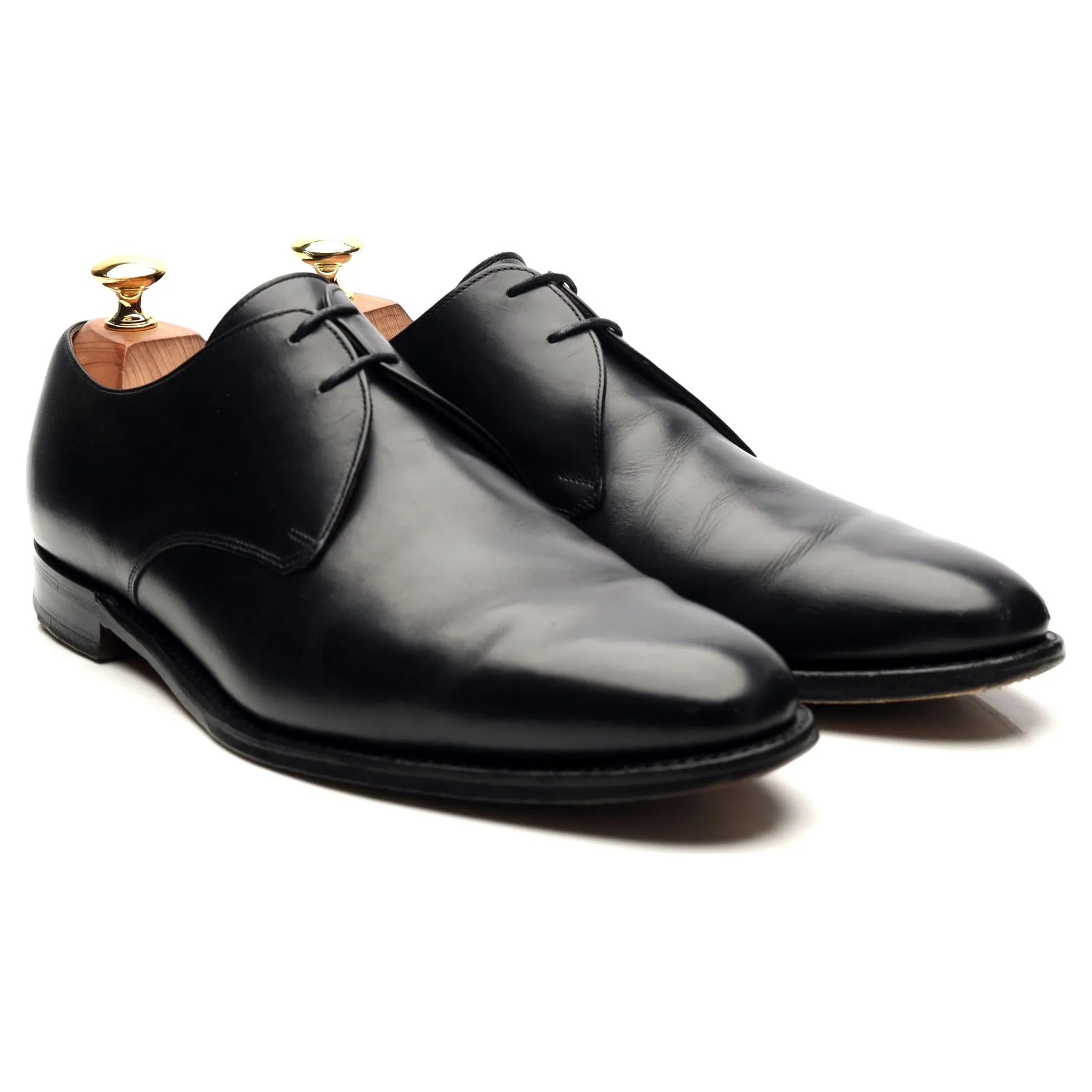 M&S Black Leather Derby UK 8 F