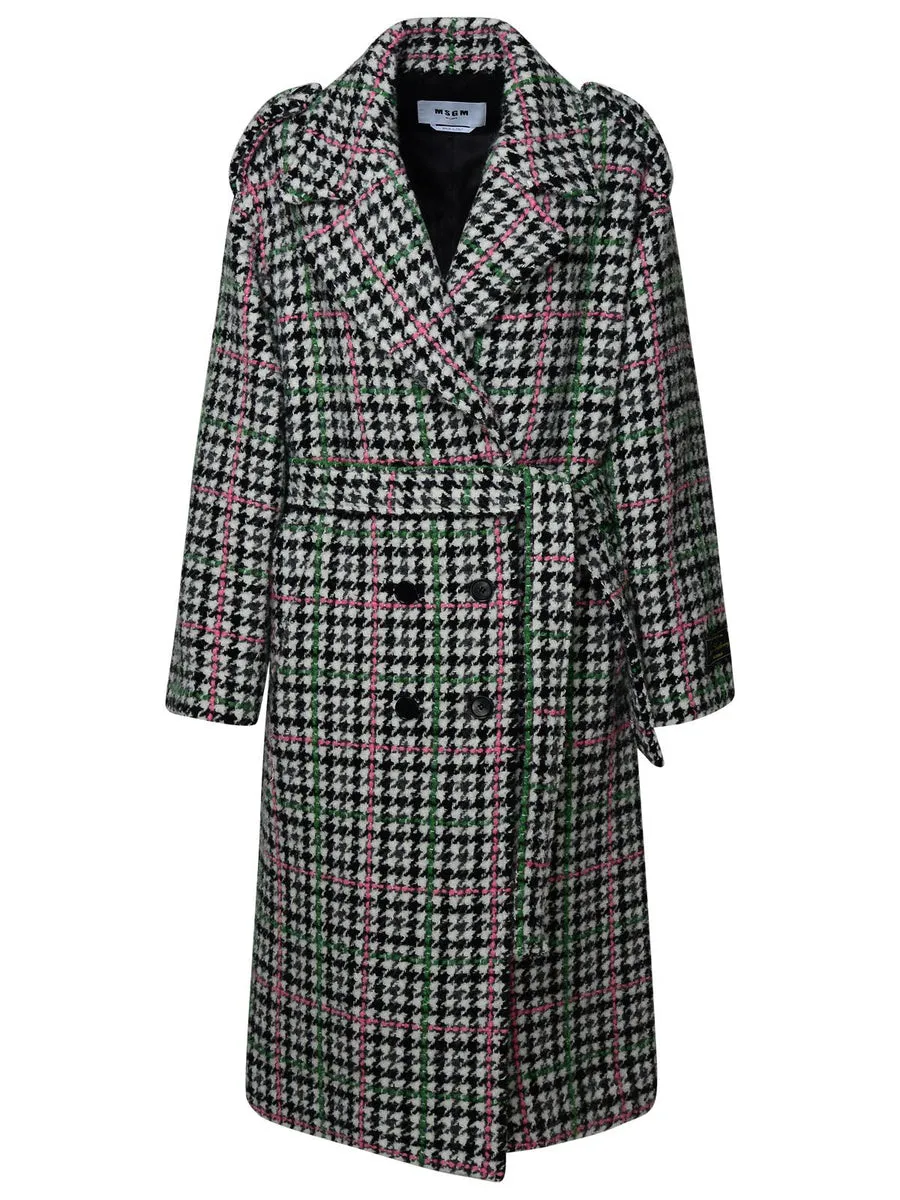 MSGM Multicolor Wool Blend Coat - Shop Now.