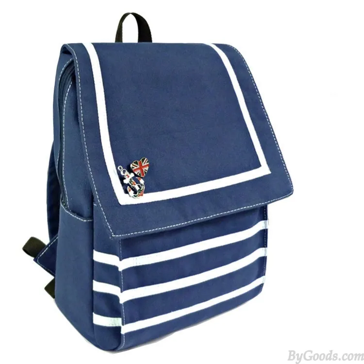 Nautical Stripe Canvas Backpacks