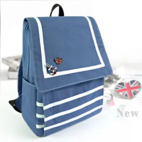 Nautical Stripe Canvas Backpacks