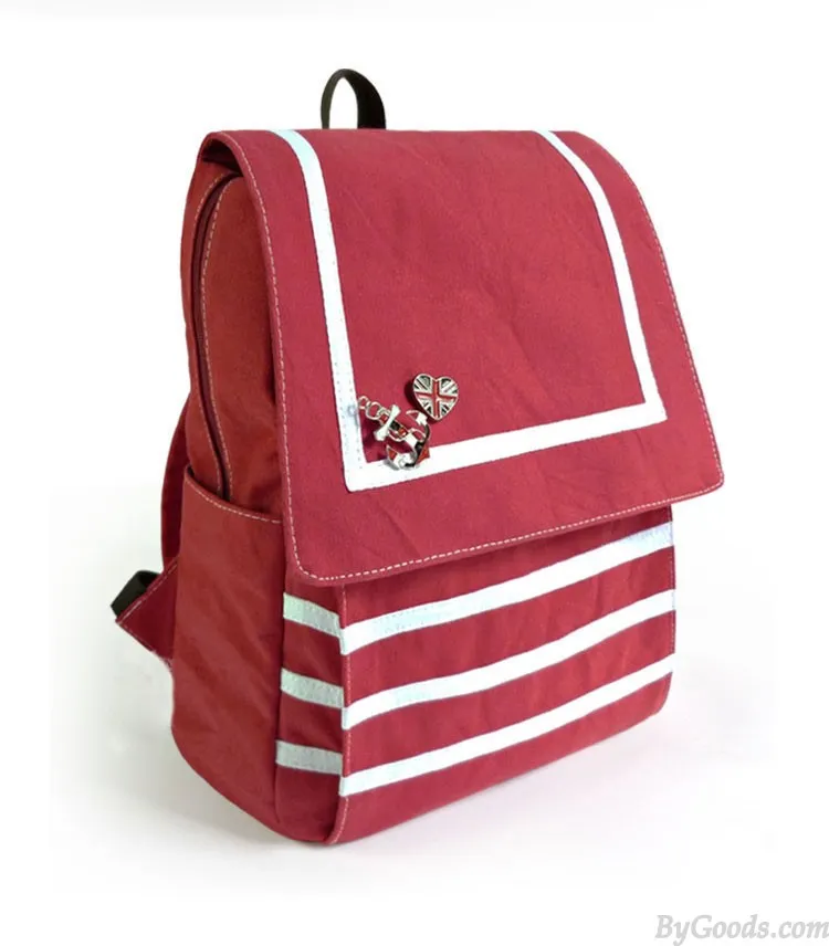 Nautical Stripe Canvas Backpacks