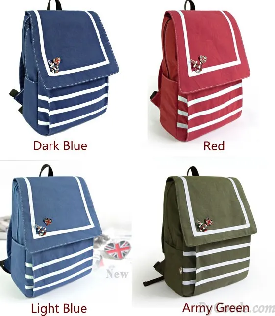 Nautical Stripe Canvas Backpacks