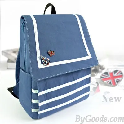 Nautical Stripe Canvas Backpacks