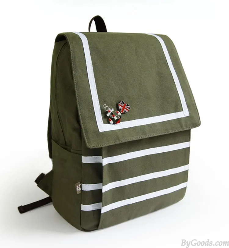 Nautical Stripe Canvas Backpacks