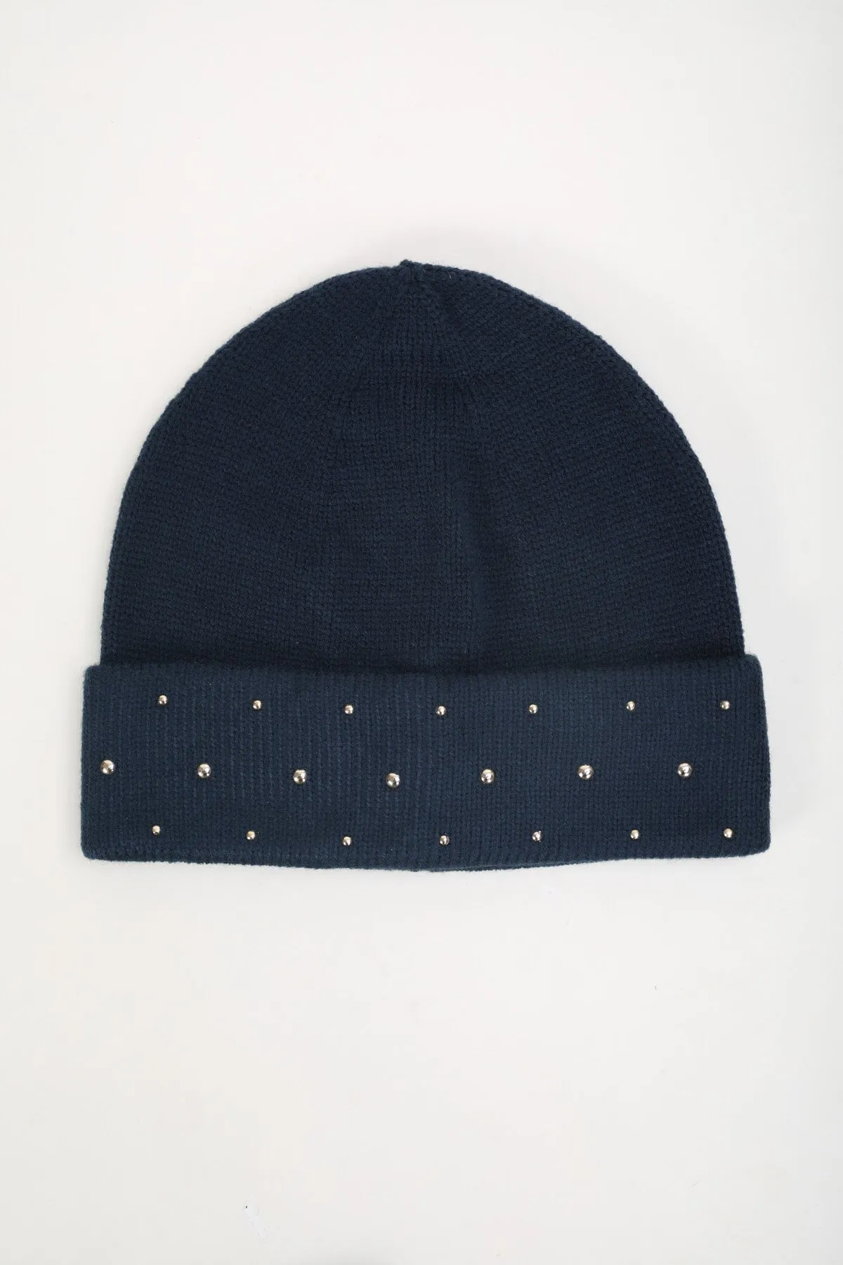 Navy Studded Hat & Scarf Gift Set