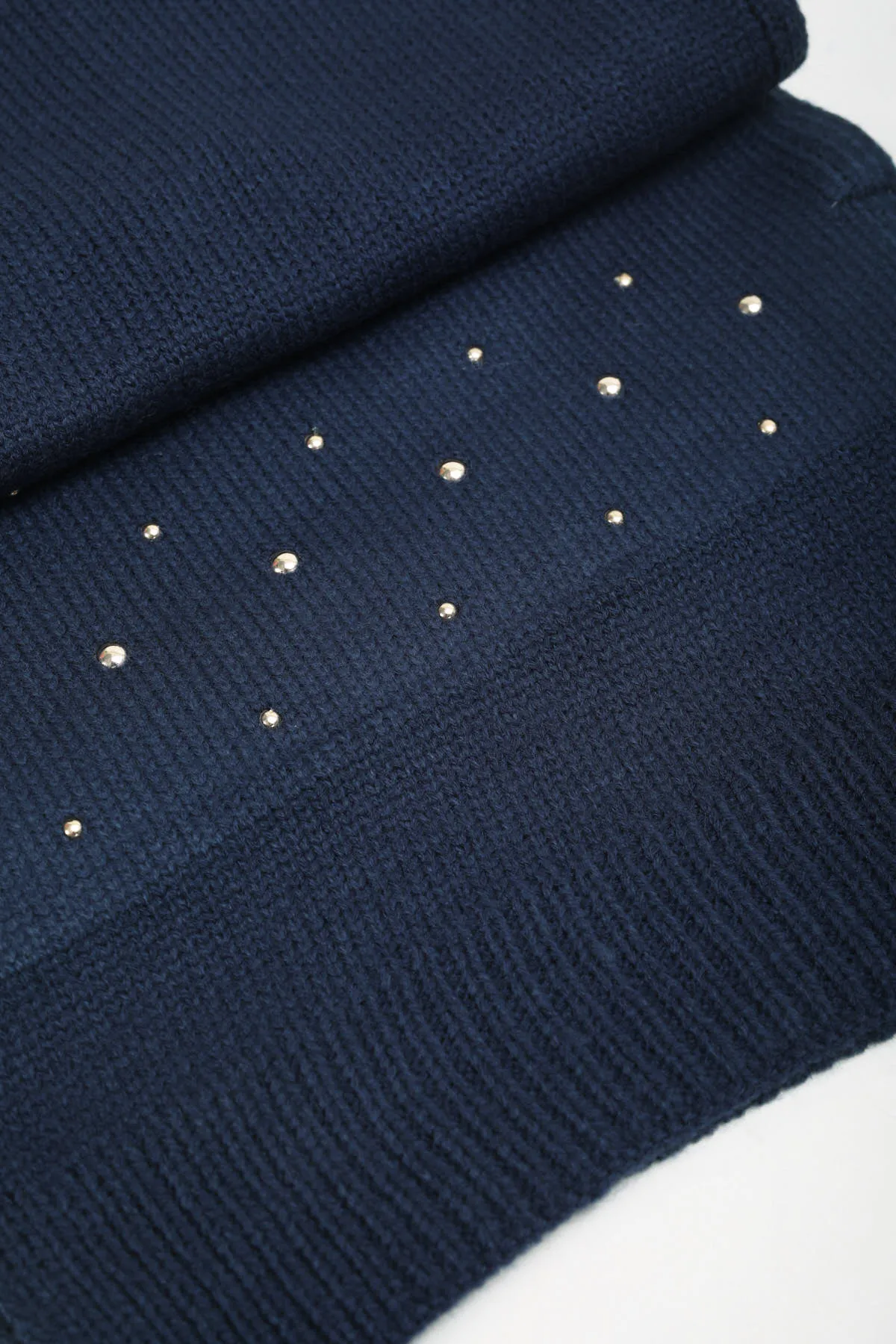 Navy Studded Hat & Scarf Gift Set