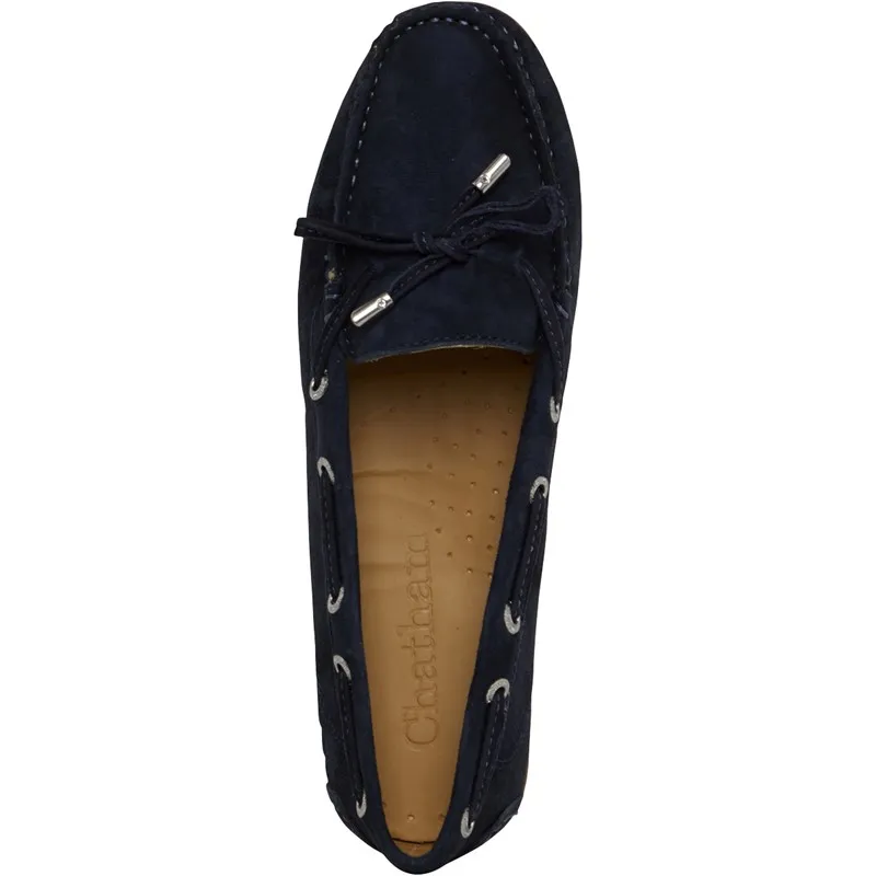 Navy Suede Women's Driving Moccasins by Chatham Marine