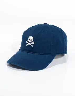 NEEDLEPOINT HAT - NAVY JOLLY ROGER