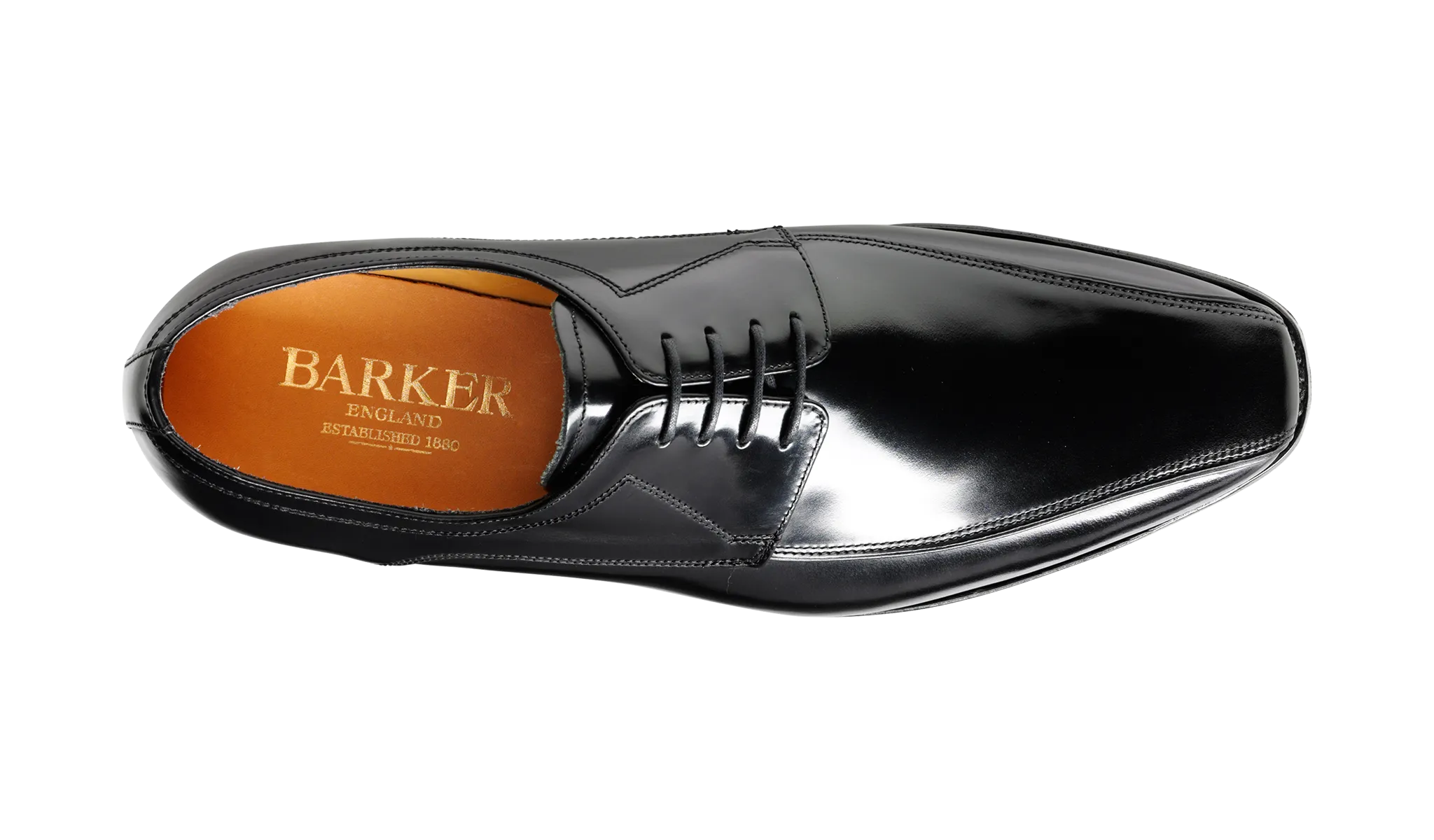 Newbury - Black Hi-Shine Derby Shoe