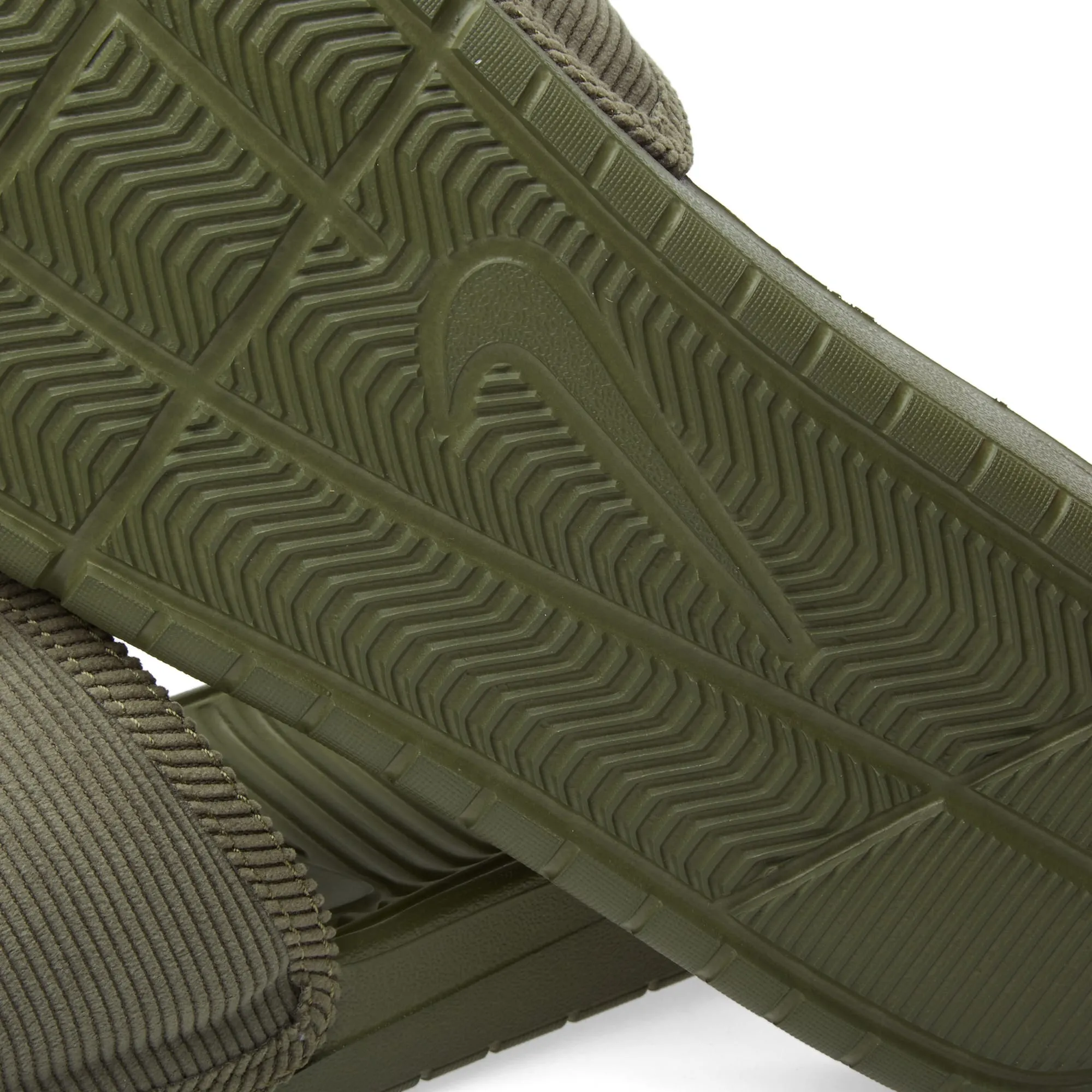 Nike Benassi Solarsoft Slide in Medium Olive and White