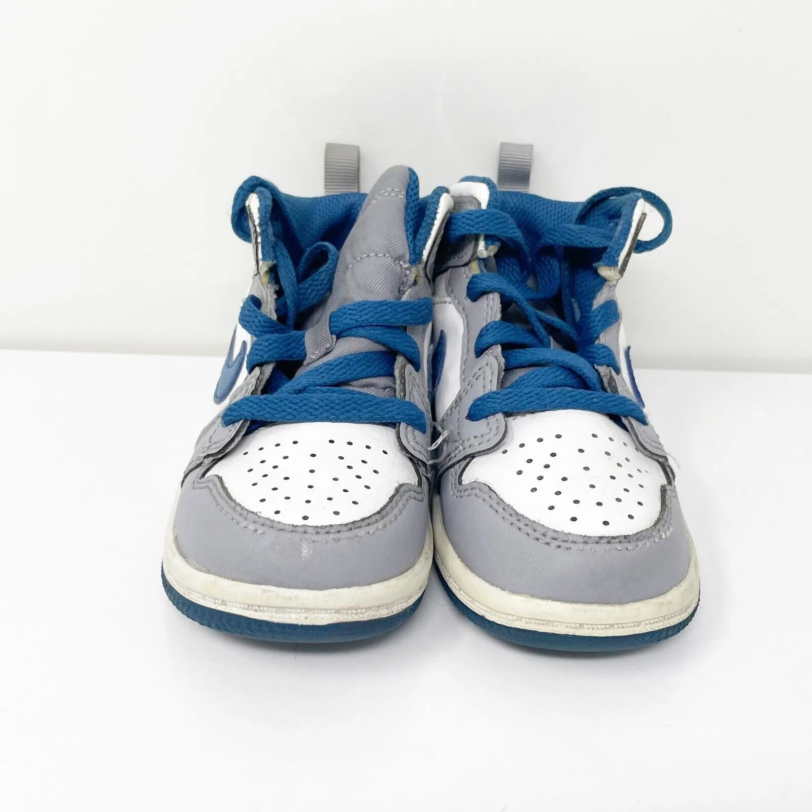 Nike Boys Air Jordan 1 Mid DQ8425-014 White Basketball Shoes Sneakers Size 7C