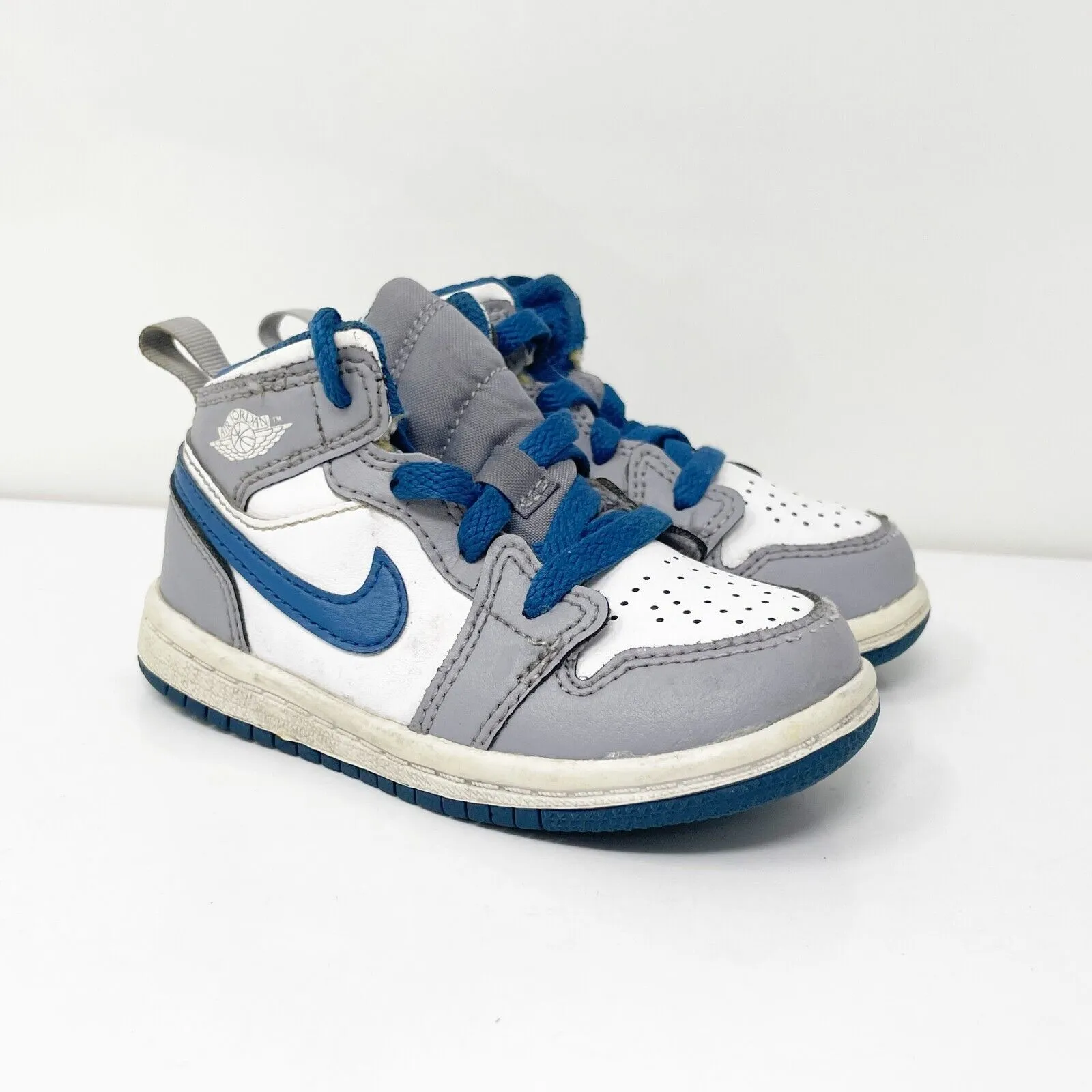 Nike Boys Air Jordan 1 Mid DQ8425-014 White Basketball Shoes Sneakers Size 7C