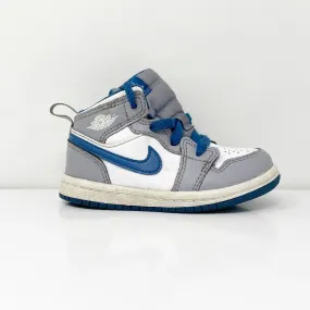 Nike Boys Air Jordan 1 Mid DQ8425-014 White Basketball Shoes Sneakers Size 7C