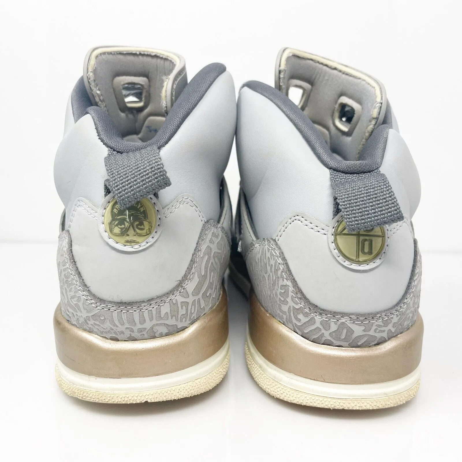 Nike Boys Air Jordan Spizike 535712-018 Gray Basketball Shoes Sneakers Size 7Y