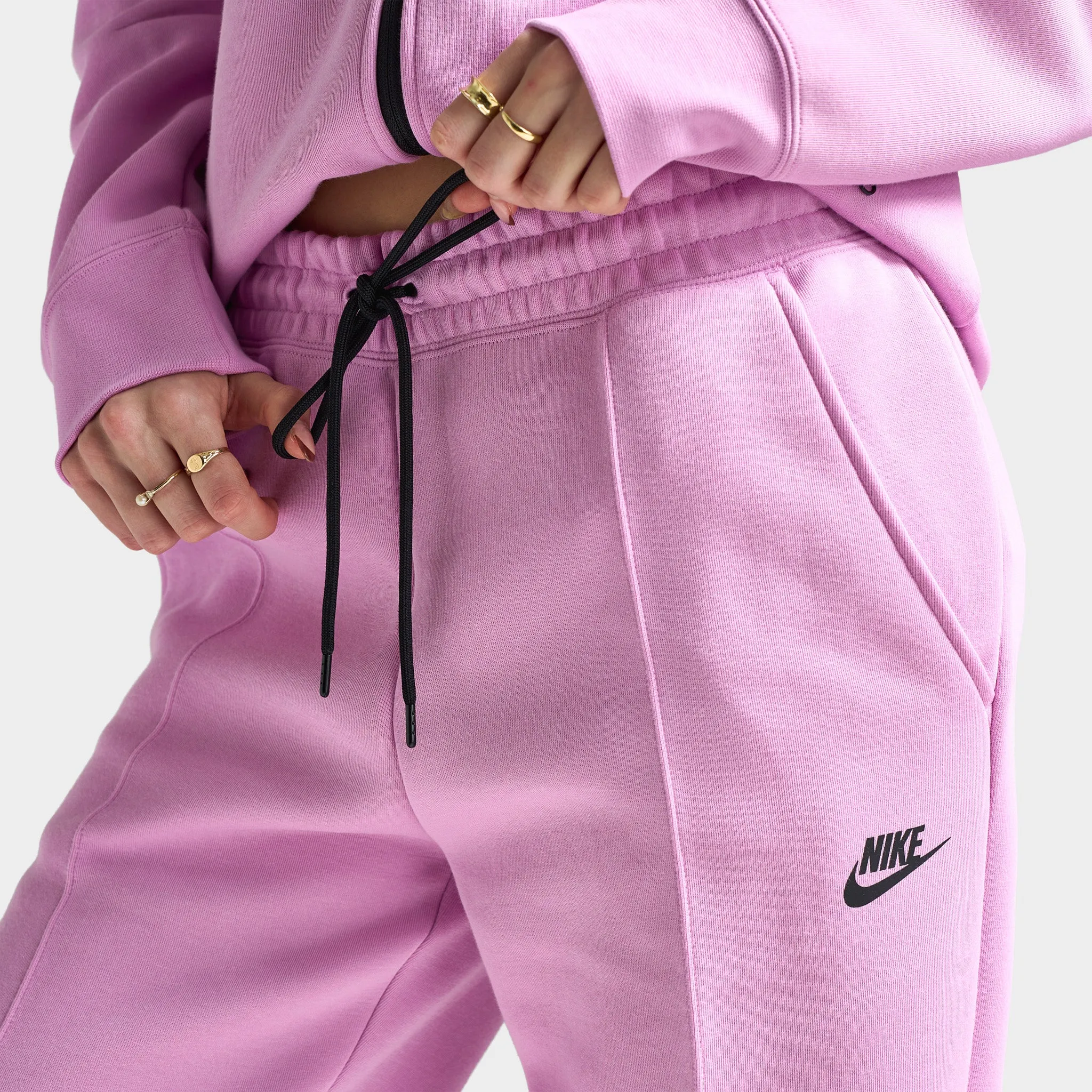 Nike Sportswear Women's Tech Fleece Mid Rise Joggers Beyond Pink / Black