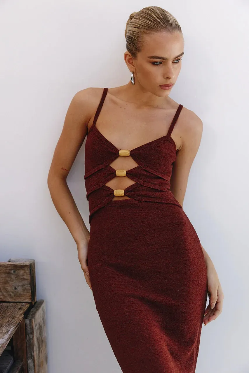 Norma Chocolate Midi Dress