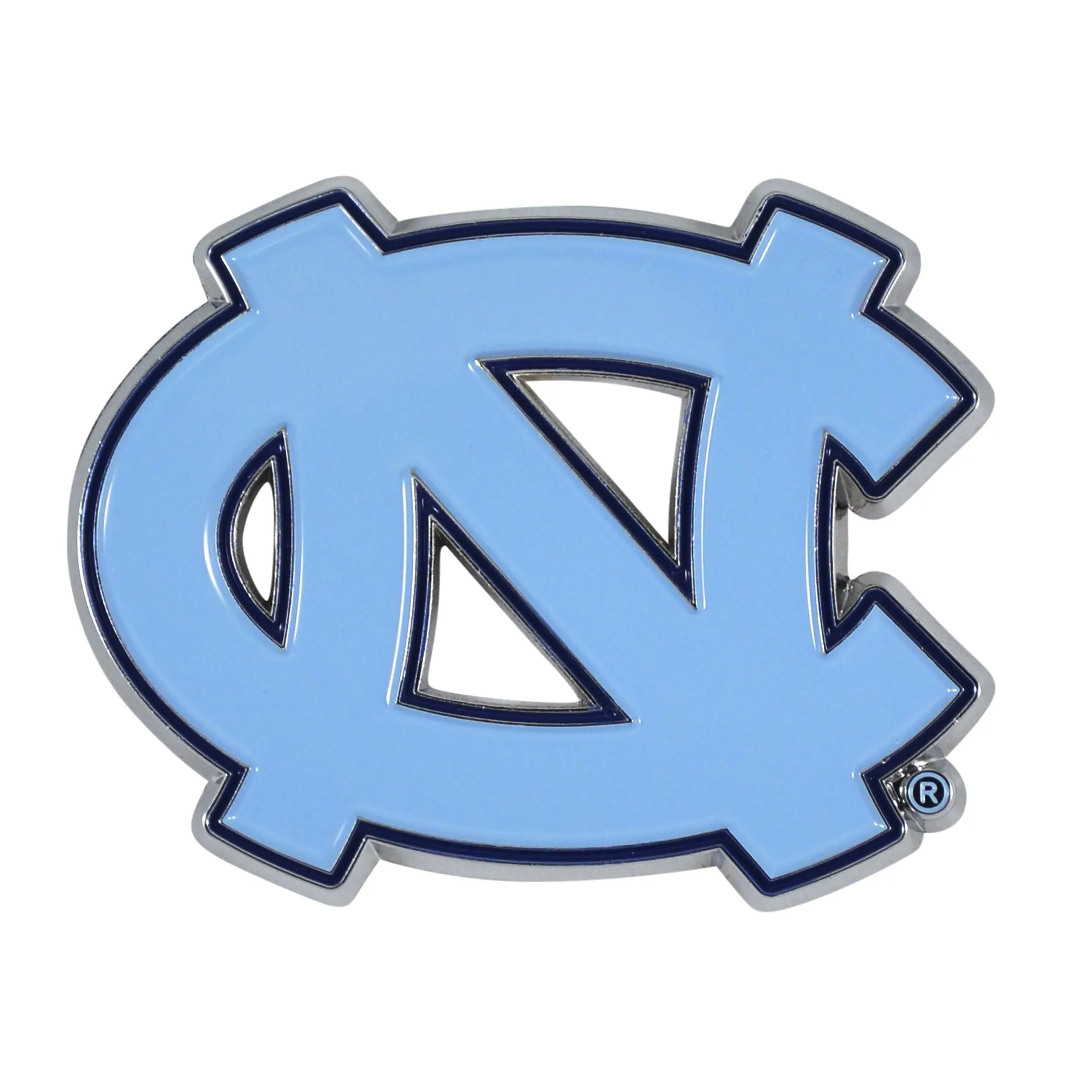 North Carolina Tar Heels Auto Emblem Light Blue Metallic