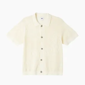 OBEY CLOTHING TEAR DROP OPEN KNIT SHIRT UNBLEACHED - 151000080