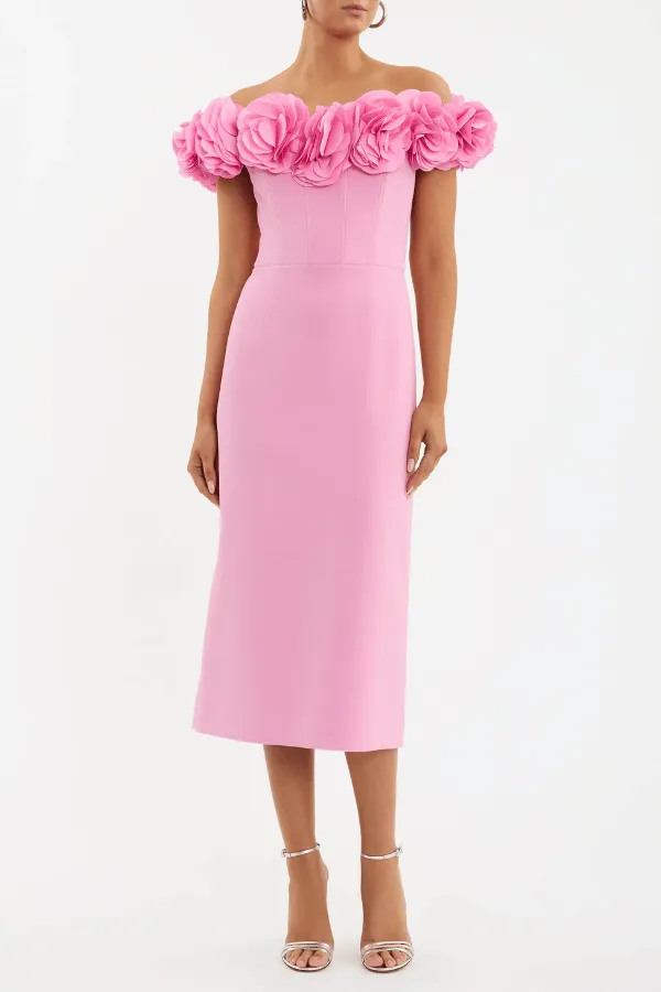 Pink Odetta Midi Dress