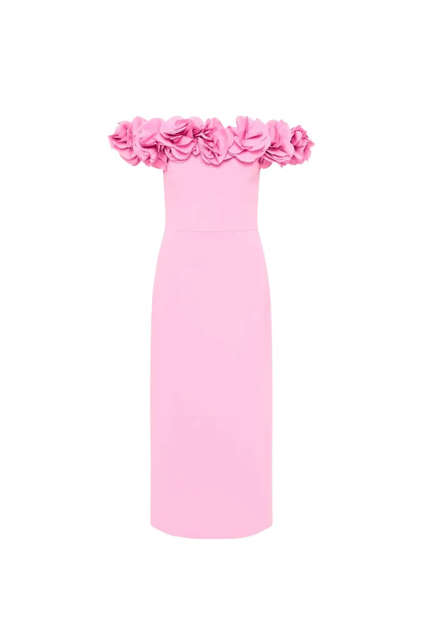 Pink Odetta Midi Dress