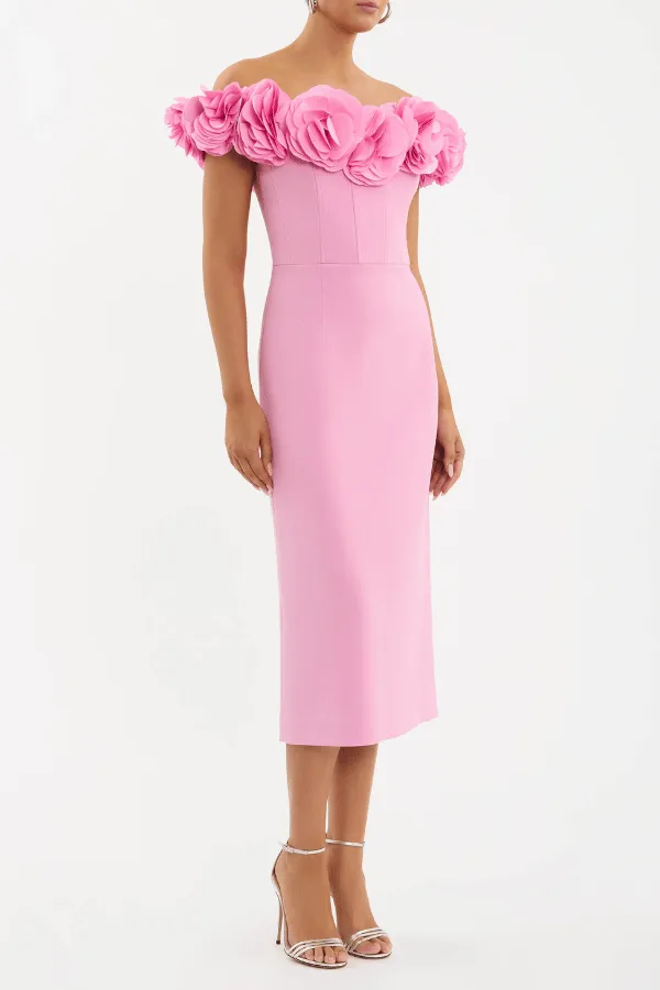 Pink Odetta Midi Dress