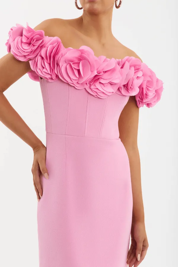 Pink Odetta Midi Dress