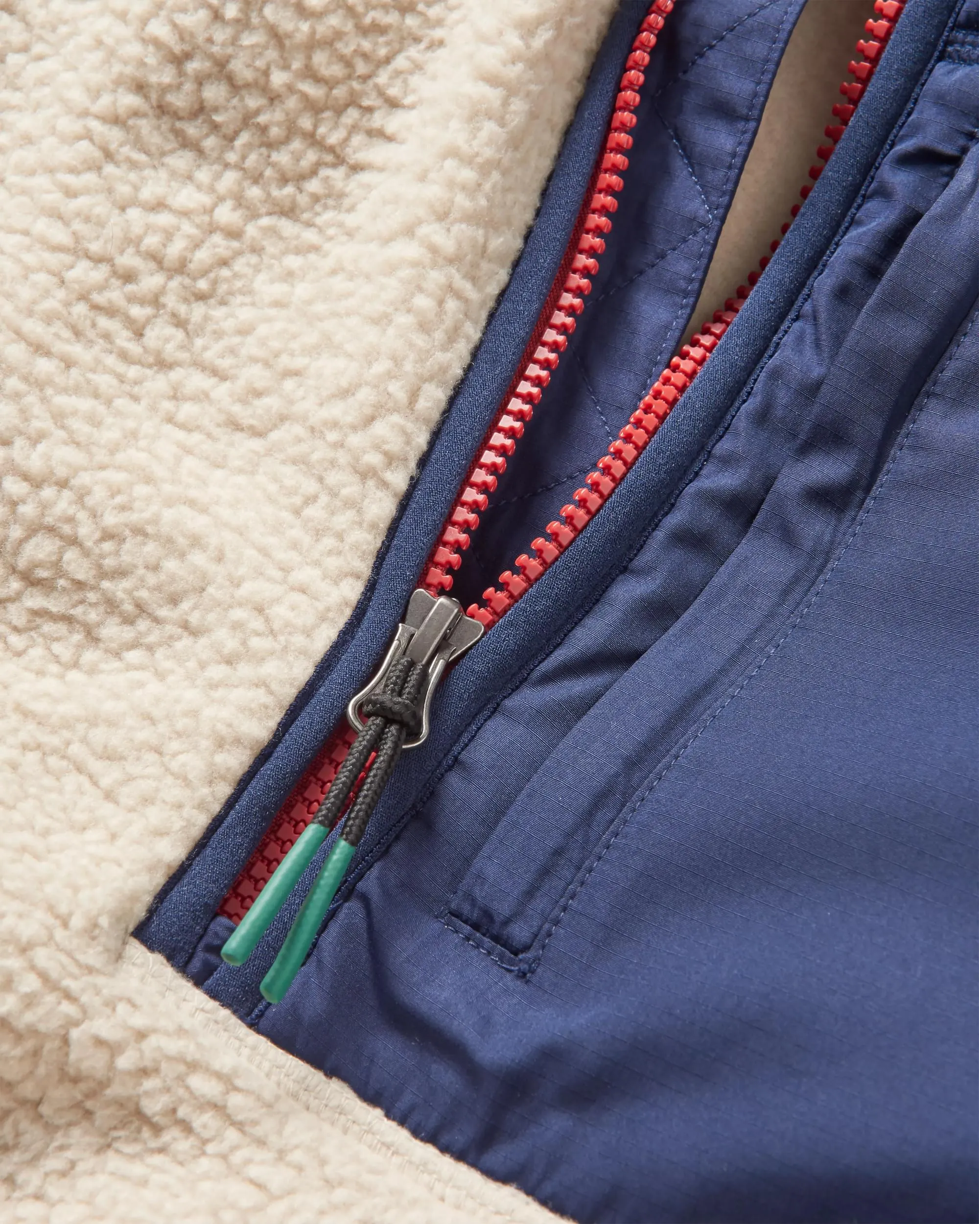 Offgrid 2.0 Recycled Sherpa Fleece - Oatmeal/Navy - Half Zip