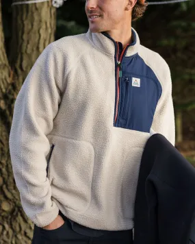 Offgrid 2.0 Recycled Sherpa Fleece - Oatmeal/Navy - Half Zip