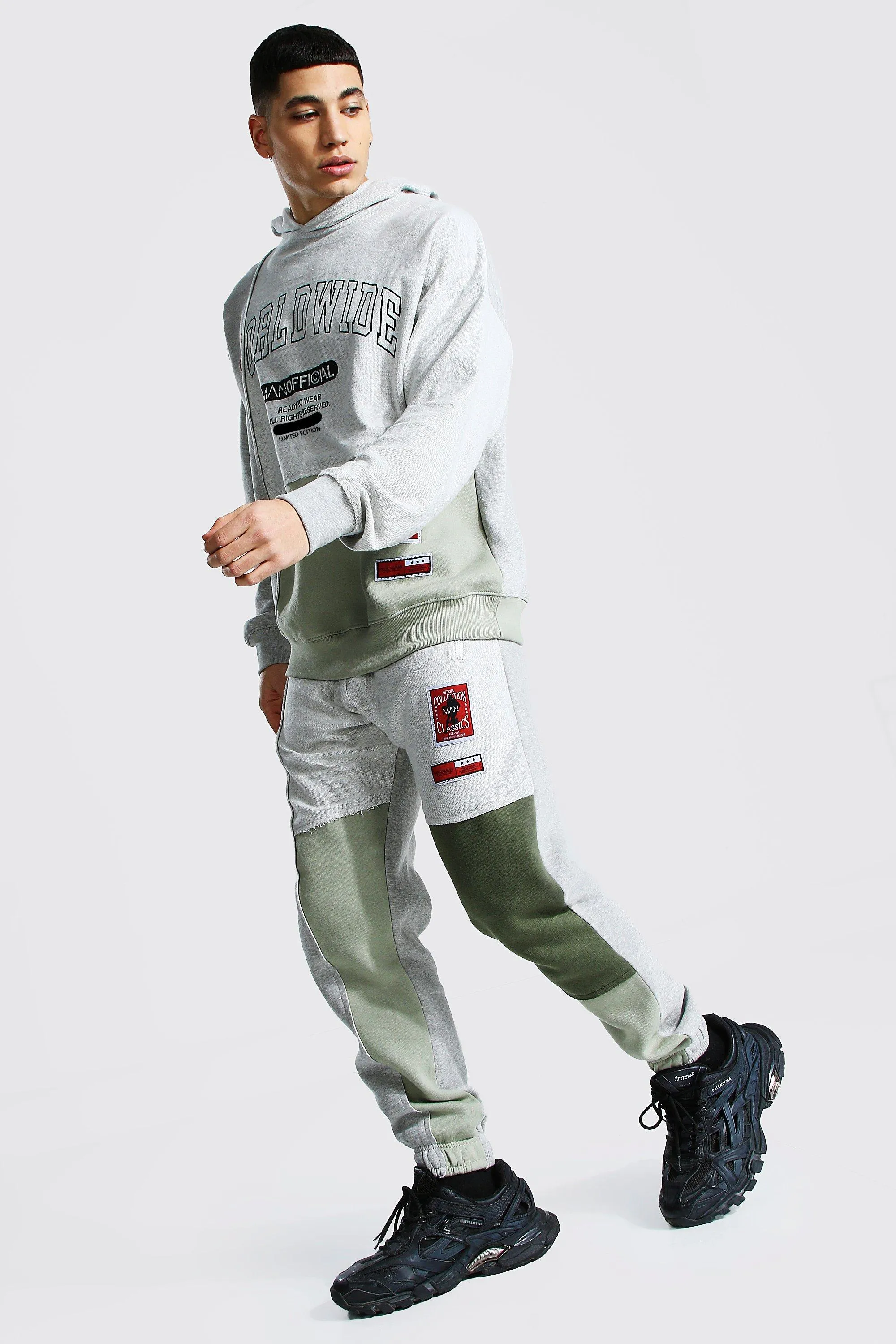 Official Man Spliced Worldwide Tracksuit | boohooMAN UK