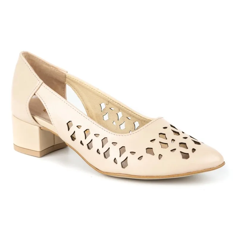 Olivier Women's leather pumps with heels 2272 beige