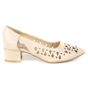 Olivier Women's leather pumps with heels 2272 beige