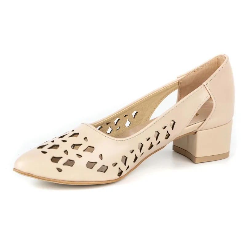 Olivier Women's leather pumps with heels 2272 beige