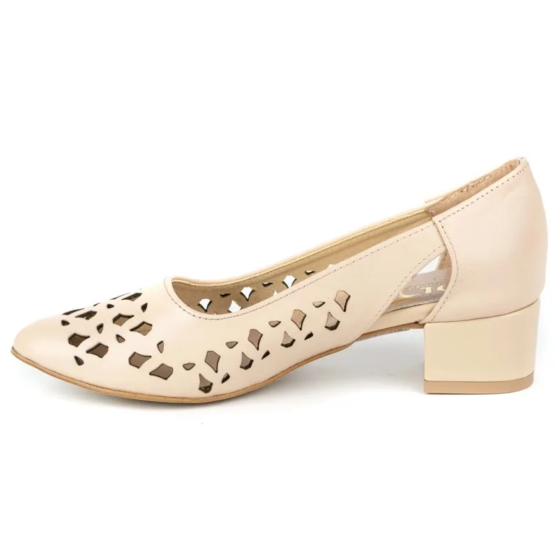 Olivier Women's leather pumps with heels 2272 beige