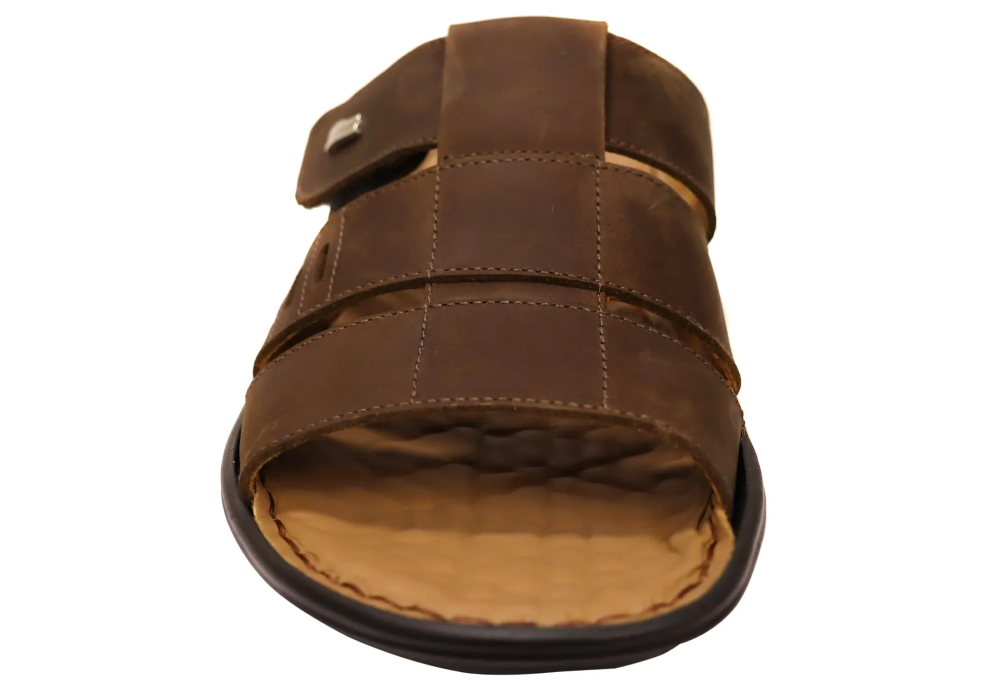 Opananken Andrew Mens Comfortable Brazilian Leather Slide Sandals