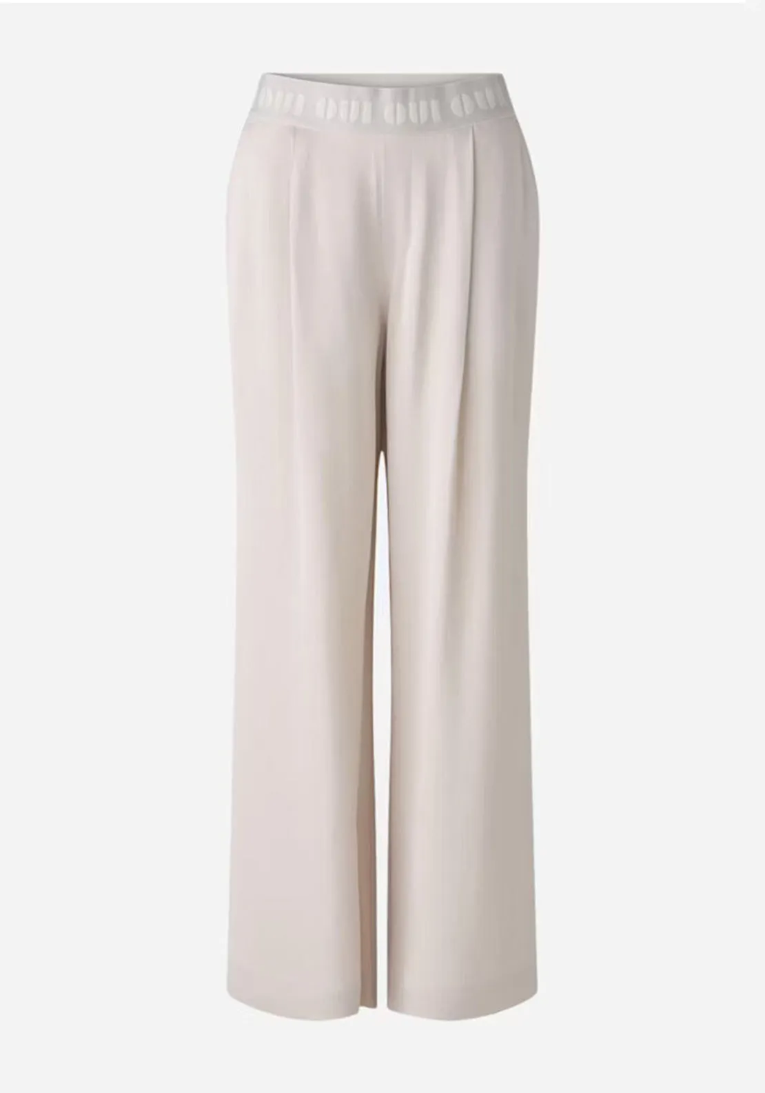 OUI Straight Palazzo Trousers, Light Stone