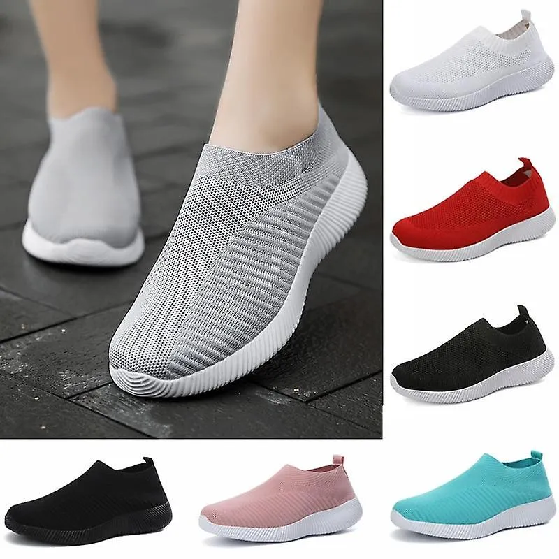 Outdoor Trainers Slip-on Lightweight Solid Color Gym Shoes Set - 2