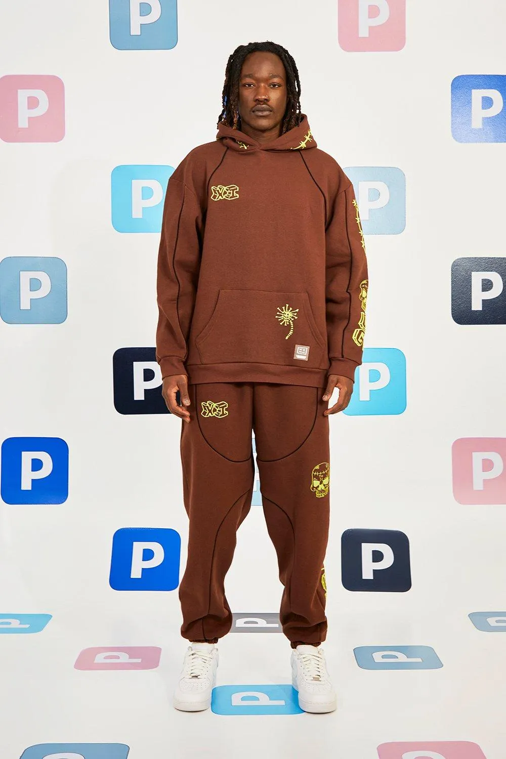 Oversized Graffiti Tracksuit With Piping