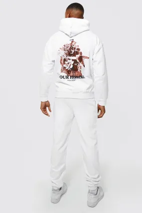 Oversized Homme Floral Hooded Tracksuit | boohooMAN UK